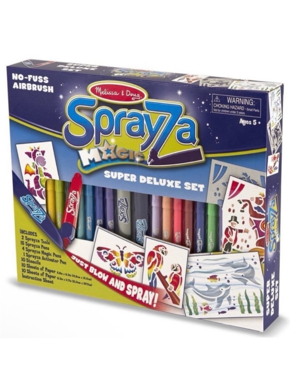 🆕- Melissa & Doug- Sprayza No-Fuss Airbrush - Magic Super Deluxe Set